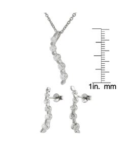 Sterling Silver Journey CZ Earring & Necklace Set