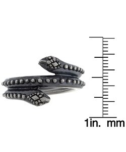 Gerald David Bauman Silver Double-headed Snake Ring