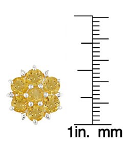 Sterling Silver Citrine Flower Earrings