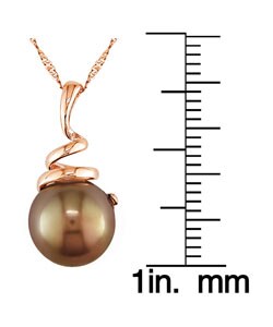 14k Pink Gold Cultured Brown FW Pearl Pendant