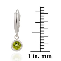 Glitzy Rocks Sterling Silver Peridot Leverback Earrings