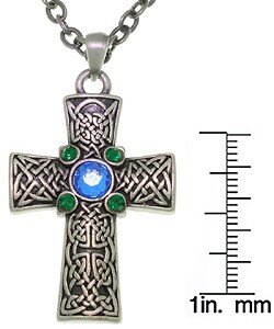 Jeweled Celtic King Pewter Cross Necklace