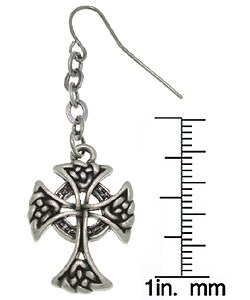 Celtic Cross Pewter Earrings