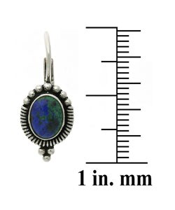 Glitzy Rocks Sterling Silver Azurite Leverback Earrings