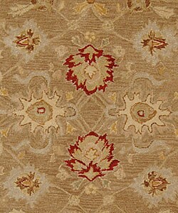 Handmade Ancestry Tan/ Ivory Wool Rug (8' x 10')