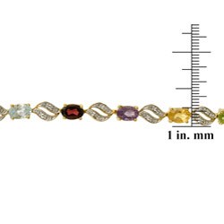 Glitzy Rocks 18k Gold/ Sterling Silver Multi-Stone Bracelet