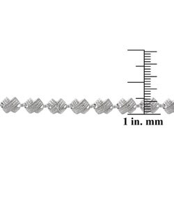 Sterling Silver Diamond X Link Bracelet