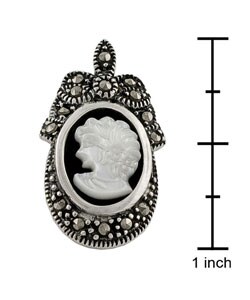 Sterling Silver Mother of Pearl Cameo Stud Earrings