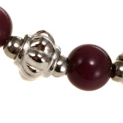 Lavender Tiger's Eye Silver Beaded Necklace