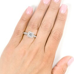 14k White Gold 1ct TDW Asscher Cut Diamond Ring (H-I,SI1)