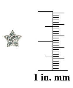 Sterling Silver 1/8ct TDW Diamond Star Earrings