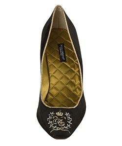 Dolce & Gabbana Black Velvet 'DG' Pumps