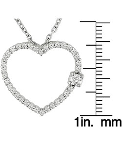 18k Gold 1/2ct Diamond Heart Pendant Necklace