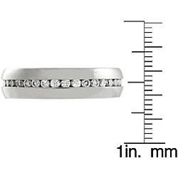 Stainless Steel Channel-set Cubic Zirconia Ring