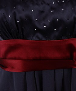 Max & Cleo Sleeveless Empire Waist Dress with Red Ribbon