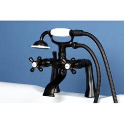 Vintage Oil-rubbed Bronze Deck Mount Clawfoot Faucet Package