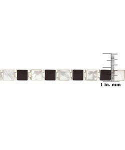 Sterling Silver Onyx and Mother of Pearl Bracelet