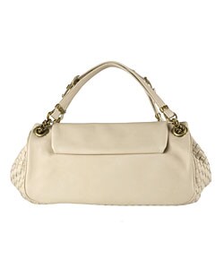 Bottega Veneta Ivory Leather Satchel Bag