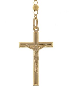 14k Tri-Color Gold 26-inch Italian Style Rosary