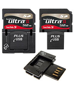 Sandisk Ultra II 512 MB SD Card Plus USB-Ready