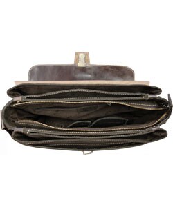Amerileather Flapover Single Buckle Leather Briefcase