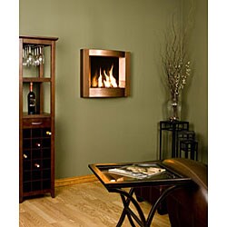 Copper Finish Wall Mount Gel Fuel Fireplace