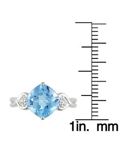 14k White Gold Blue Topaz Ring