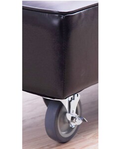 Leather Castor Bench Black