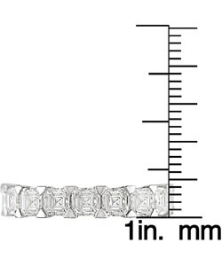 18k White Gold 4ct TDW Asscher Diamond Eternity Ring (G-H, VS2)