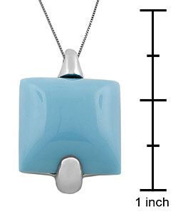 Sterling Silver Turquoise Square Slide Necklace