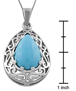 Sterling Silver Turquoise Teardrop Necklace