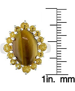 Sterling Silver Tiger's Eye Citrine Ring