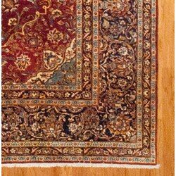 Iranian Persian Kashan Hand-knotted Red/Navy Rug (10' x 15')