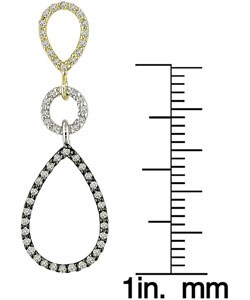 14k Two-tone Gold 1/2ct TDW Diamond Drop Earrings