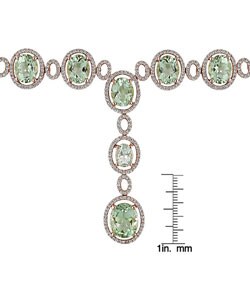 Green Amethyst and 3 3/4ct TDW Diamond Necklace