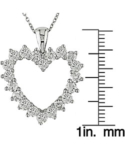 14k White Gold 2ct TDW Diamond Heart Necklace