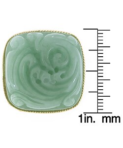 14k Yellow Gold Carved Phoenix Green Jade Ring