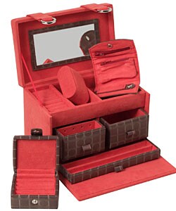 Coral Micro-suede Jewelry Case with Traveler