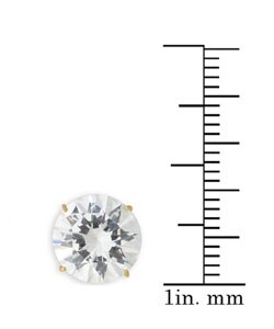 14k Gold 6ct TDW Round Cubic Zirconia Stud Earrings