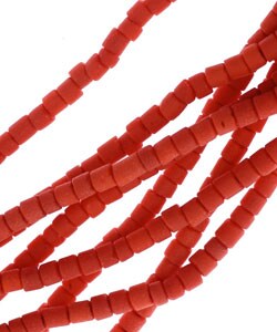 Red Serpentine, Silver Bead and White Pearl Necklace