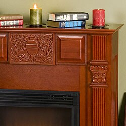 Avalon Mahogany Electric Fireplace with Remote