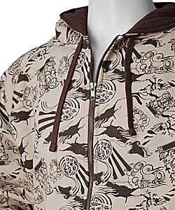 LA Gate Grafitti Print Men's Urban Zipper Hoodie