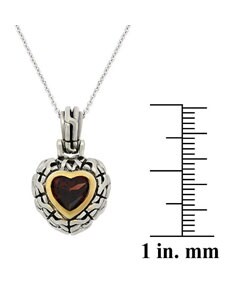 Glitzy Rocks Sterling Silver Garnet Heart Necklace