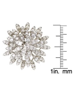 14k White Gold and 3 5/8ct TDW Diamonds Flower Ring