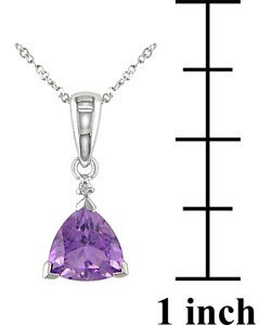 10k White Gold Trillion-cut Amethyst Necklace