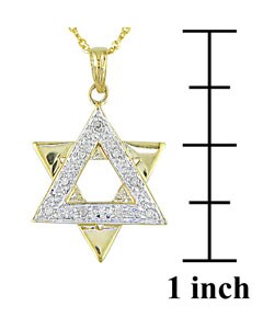 10k Gold Diamond Star of David Necklace