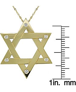 14k Gold 1/8ct TDW Diamond Star of David Necklace (G-H-I, I1)