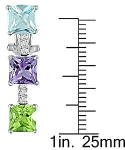 18k Gold Gemstone 1/5ct TDW Diamond Drop Earrings
