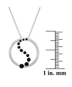 Glitzy Rocks Sterling Silver Sapphire 'Journey' Circle Necklace