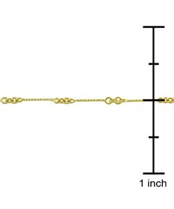 14k Yellow Gold Twisted Knot Anklet